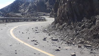 La ruta 150de Jáchal a Rodeo, afectada por la bajada de creciente