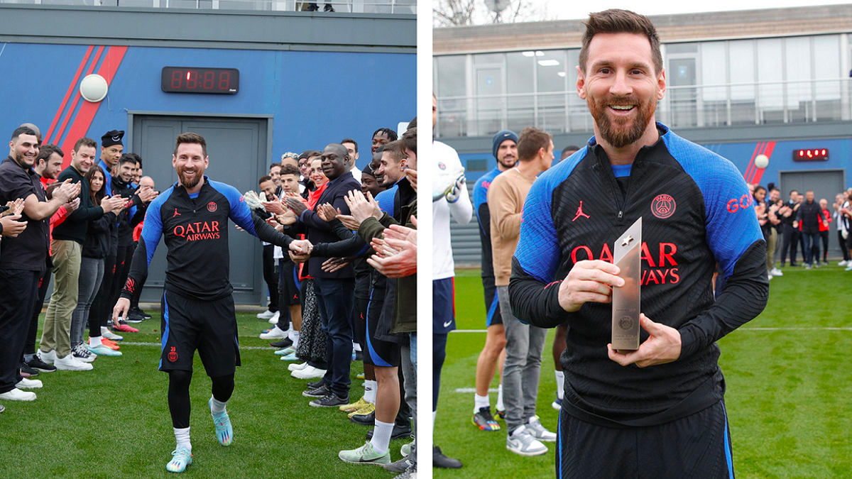 Messi fue distinguido por PSG y homenajeado por el plantel