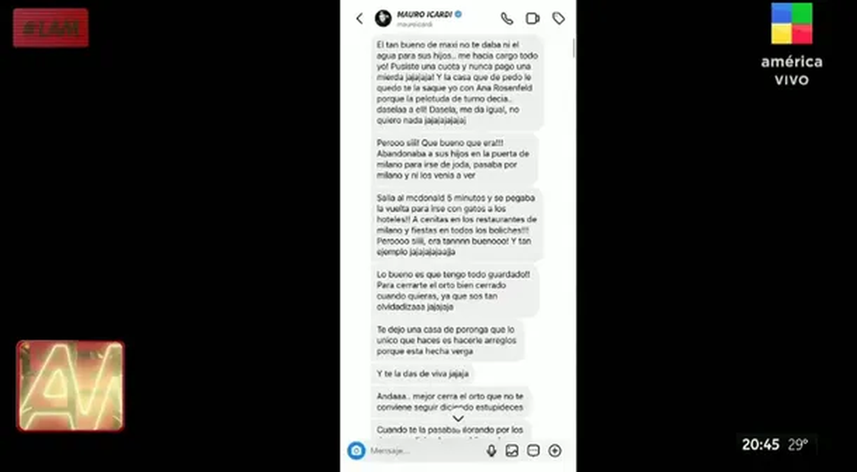 El contundente chat de Mauro Icardi contra Maxi López: Tengo todo guardado