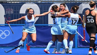 Las Leonas eliminaron a Alemania en cuartos de final. Foto: Telam.