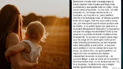 El hombre dejó a su familia y se despidió por texto.