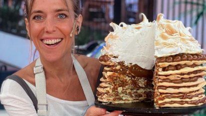 Chantal Abad y su rogel gigante.