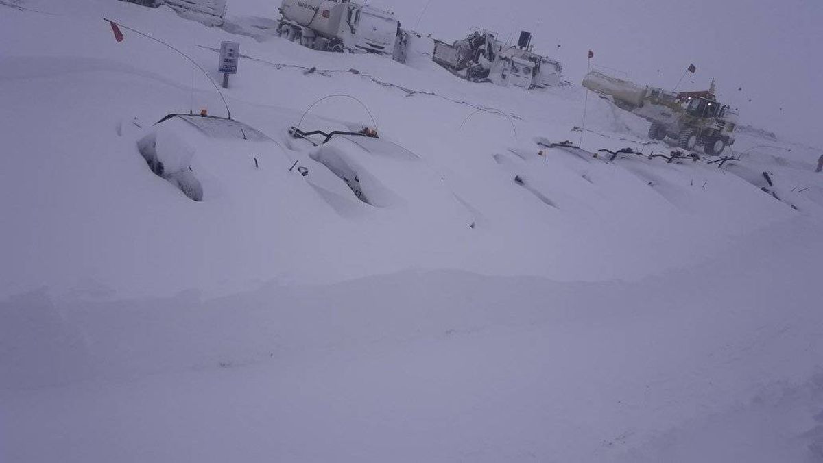 Impresionante temporal de nieve en Veladero y José María