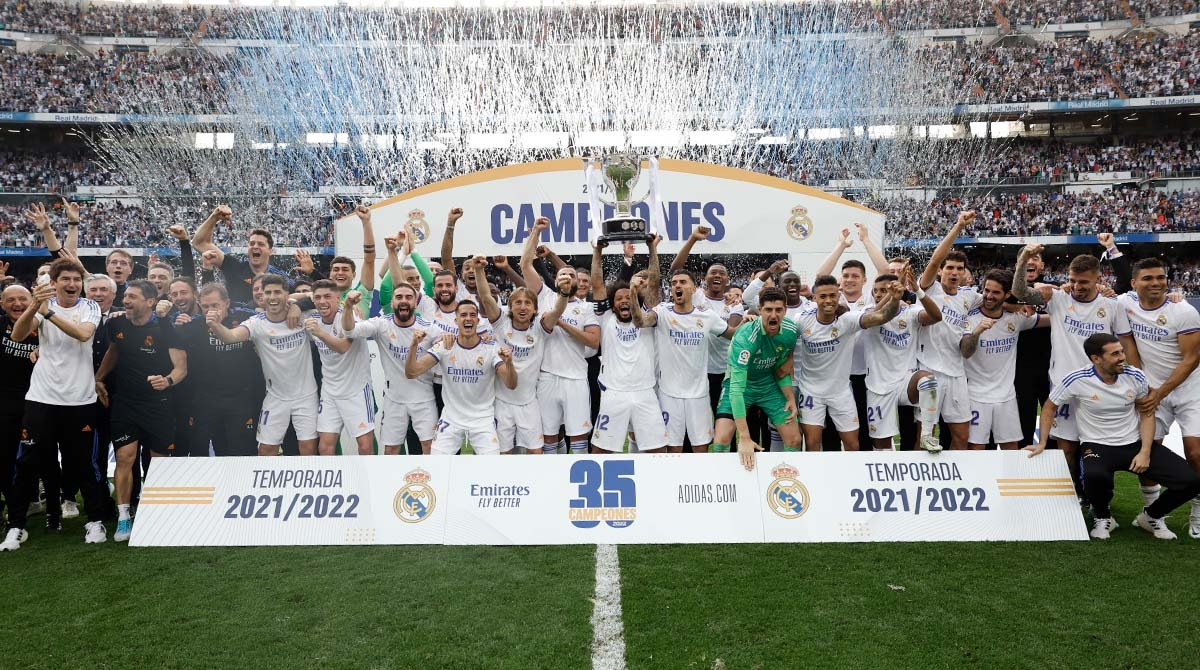 Real Madrid goleó a Espanyol y se coronó campeón en España