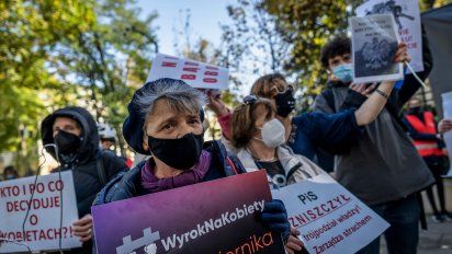 Manifestación en Polonia por el aborto.