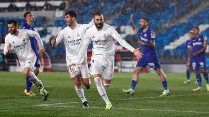 Real Madrid venció a Getafe y quedó a 5 puntos del líder de La Liga. 