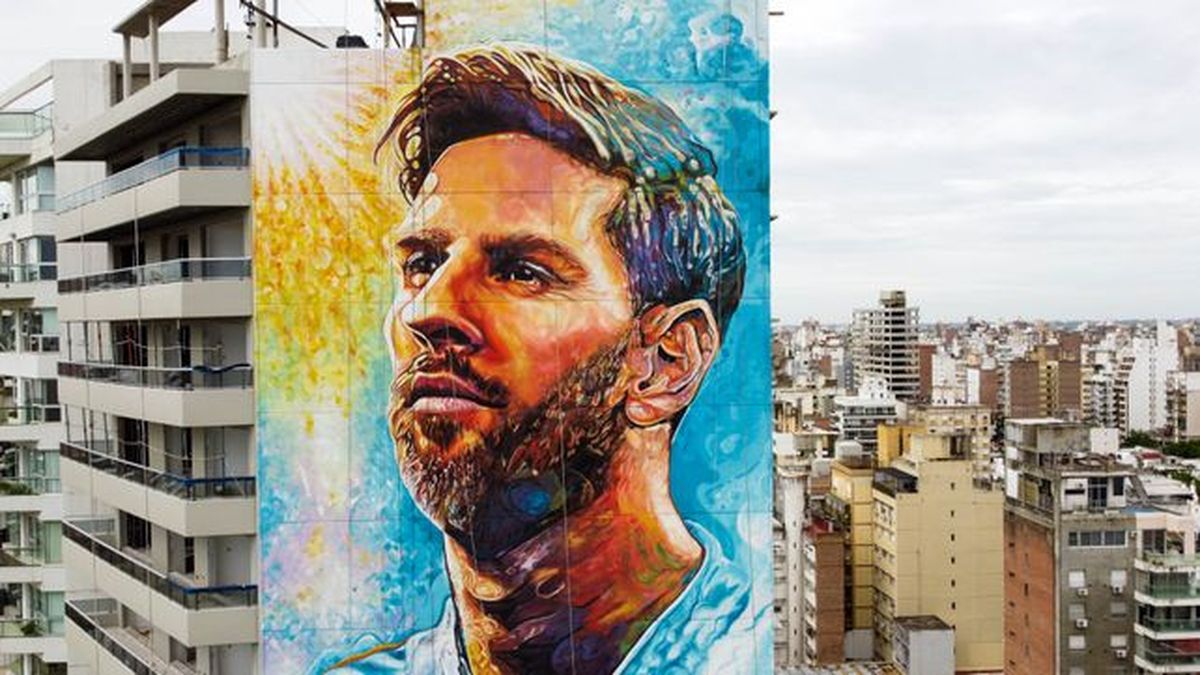 Inauguraron el mural más grande en homenaje a Messi