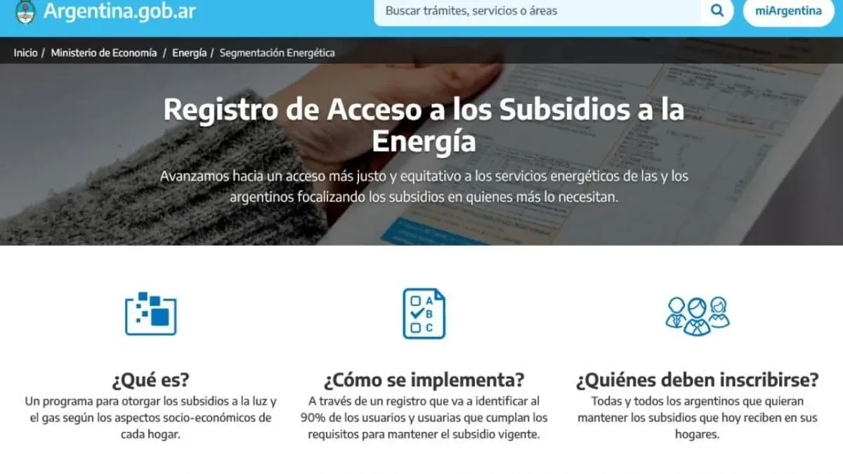 Subsidios de Energía: piden que se anoten para no perder el beneficio