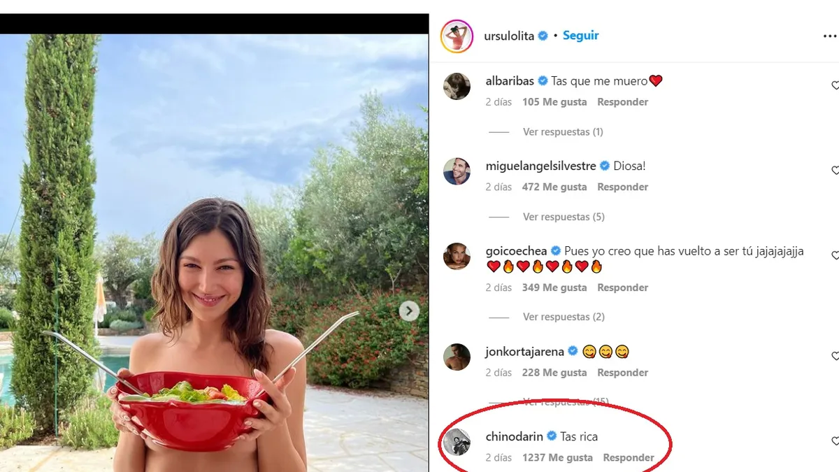 El piropo hot del Chino Darín al ver una foto de Úrsula Corberó