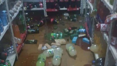Los supermercados los más perjudicados por el terremoto.